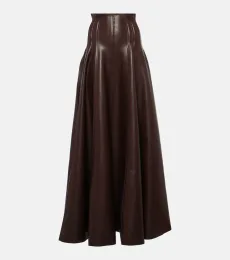 Grace pleated faux leather maxi skirt Grace pleated faux leather maxi skirt