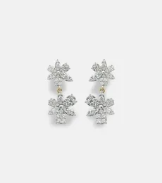 Grand Magnolia 14kt gold drop earrings with diamonds