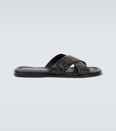 Greca leather slides Greca leather slides