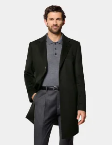 Green Overcoat Wool Plain Men's Green Overcoat Wool Plain Men's