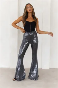 Grooving Sequin Wide Leg Pants Black Grooving Sequin Wide Leg Pants Black