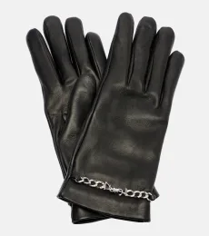 Guantes de piel con cadena Guantes de piel con cadena