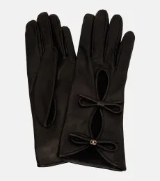 Guantes de piel con VLogo y aberturas Guantes de piel con VLogo y aberturas