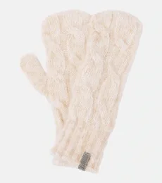 Guantes trenzados de lana adornados Guantes trenzados de lana adornados