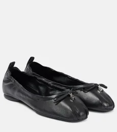 H684 bow-detail leather ballet flats H684 bow-detail leather ballet flats