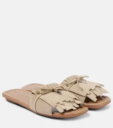 H685 fringed suede slides H685 fringed suede slides