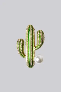 Haggi Cactus Brooch - Green Haggi Cactus Brooch - Green