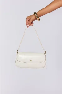 Hailee Flap Shoulder Bag White Croc Gold Hailee Flap Shoulder Bag White Croc Gold