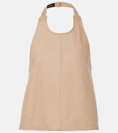 Halterneck cotton-blend drill top Halterneck cotton-blend drill top