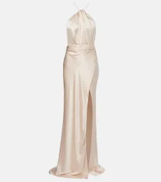 Halterneck silk satin gown Halterneck silk satin gown