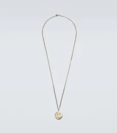 Happy Face 14kt yellow gold charm necklace