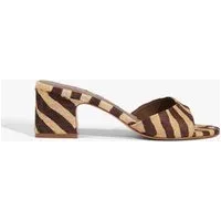 Harriet Mid Mule Animal Print Leather Sandal