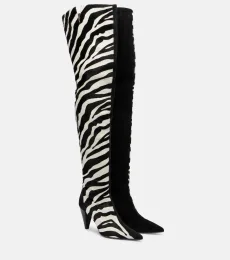 Harvey 85 calf hair over-the-knee boots