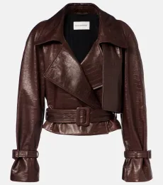 Hatti croc-effect leather jacket Hatti croc-effect leather jacket