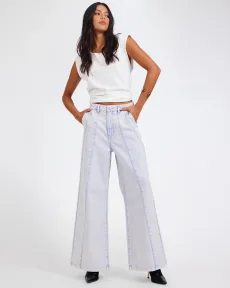 Hayden High Waist Wide Leg Trouser Denim Jeans Denim Jeans - Haydens Lavender Blue Size 24 One Teaspoon Hayden High Waist Wide Leg Trouser Denim Jeans Denim Jeans - Haydens Lavender Blue Size 24 One Teaspoon
