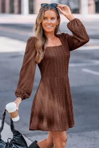 Hayride Blue Mini Dress - Coffee/Espresso/Tobacco Hayride Blue Mini Dress - Coffee/Espresso/Tobacco