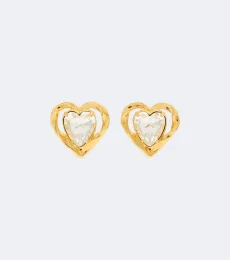 Heart crystal-embellished clip-on earrings Heart crystal-embellished clip-on earrings