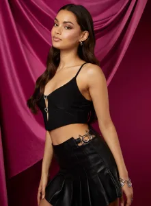 Heart Diamante Cami Top Black Heart Diamante Cami Top Black