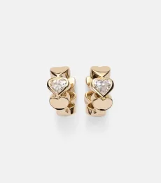 Heart Diamond 14kt gold hoop earrings Heart Diamond 14kt gold hoop earrings