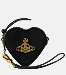 Heart velvet coin purse with strap Heart velvet coin purse with strap