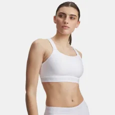HeatGear Crossback High Women's Sports Bra White Halo Gray HeatGear Crossback High Women's Sports Bra White Halo Gray