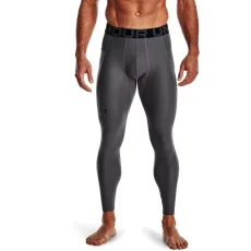 HeatGear Mens Leggings Carbon Heather / Black - Gray