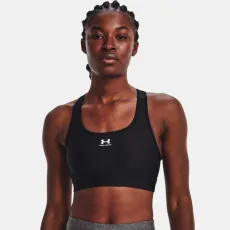 HeatGear? Mid Womens Padless Sports Bra Black / Black / White HeatGear? Mid Womens Padless Sports Bra Black / Black / White