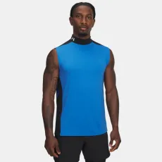 HeatGear Wordmark Men's Sleeveless Blue Atlantis Black White