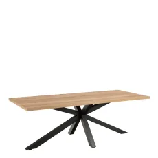 Heaven 220cm Rectangular Dining Table In Oak Black