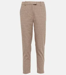 Henri gingham mid-rise slim pants Henri gingham mid-rise slim pants