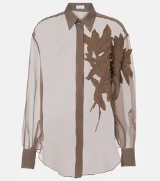 Herbarium-appliquà silk shirt Herbarium-appliquà silk shirt