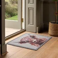 Heritage Highland Cow Washable Doormat