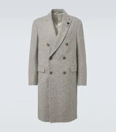Herringbone double-breasted virgin wool coat Herringbone double-breasted virgin wool coat