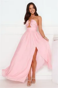 Hibiscus Hues Halter Maxi Dress Pink Hibiscus Hues Halter Maxi Dress Pink