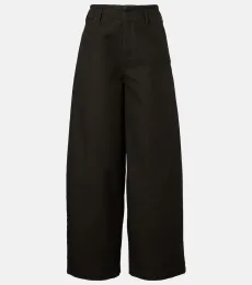 High-rise cotton twill wide-leg pants High-rise cotton twill wide-leg pants