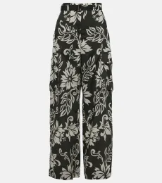 High-rise floral wide-leg pants High-rise floral wide-leg pants