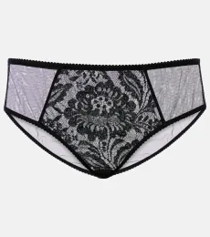 High-rise lace and tulle briefs High-rise lace and tulle briefs