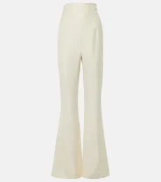 High-rise satin flared pants High-rise satin flared pants