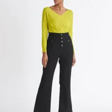 High waist flare trousers
