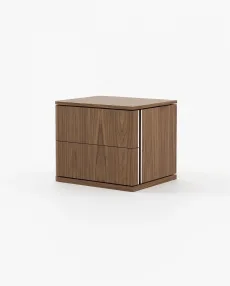 HILARY Bedside Cabinet & Table Walnut Veneer Matte HILARY Bedside Cabinet & Table Walnut Veneer Matte
