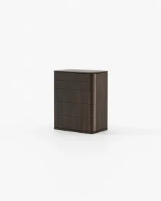 HILARY Tallboy Chest of Drawers Smoked Eucalyptus Veneer Matte HILARY Tallboy Chest of Drawers Smoked Eucalyptus Veneer Matte