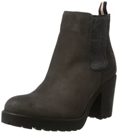 Hilfiger Denim Women's B1385oo 1b Chelsea Boots, Grey (Steel Grey), 7.5 UK