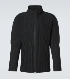 Homme PlissÃ Issey Miyake Basics pleated zip-up cardigan