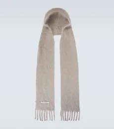 Hooded mohair and wool scarf Hooded mohair and wool scarf