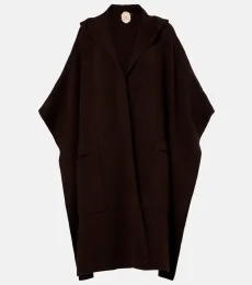 Hooded wool and cashmere cape Hooded wool and cashmere cape
