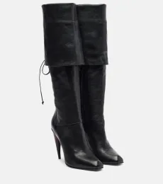Horn Heel leather knee-high boots Horn Heel leather knee-high boots