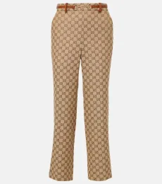 Horsebit GG Canvas cropped straight pants