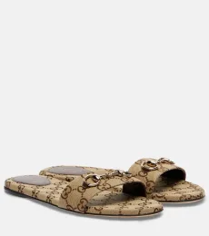 Horsebit GG canvas slides Horsebit GG canvas slides