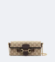 Horsebit GG Canvas wallet on chain Horsebit GG Canvas wallet on chain