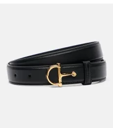 Horsebit leather belt